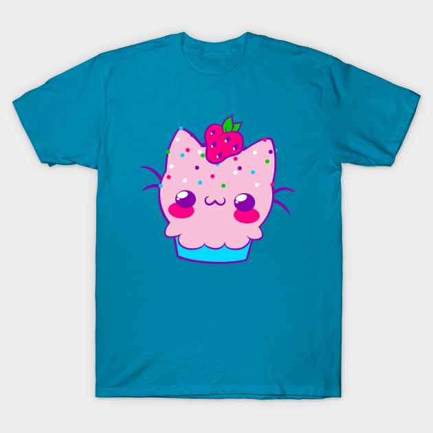 Cupcake Cat T-Shirt by HaloSenpai